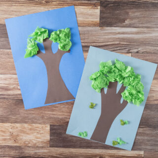 Tissue Paper Tree Craft | Easy Preschool Art Project