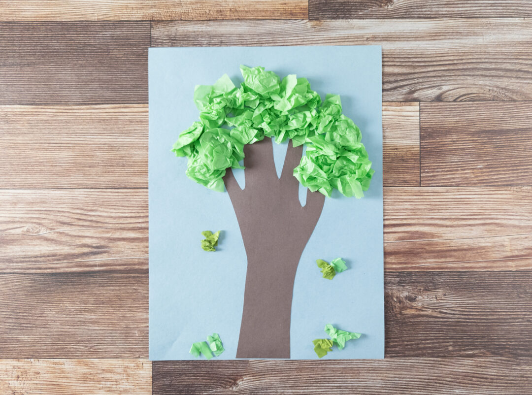 Tissue Paper Tree Craft | Easy Preschool Art Project