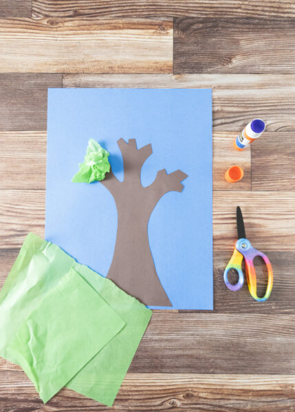 Tissue Paper Tree Craft | Easy Preschool Art Project