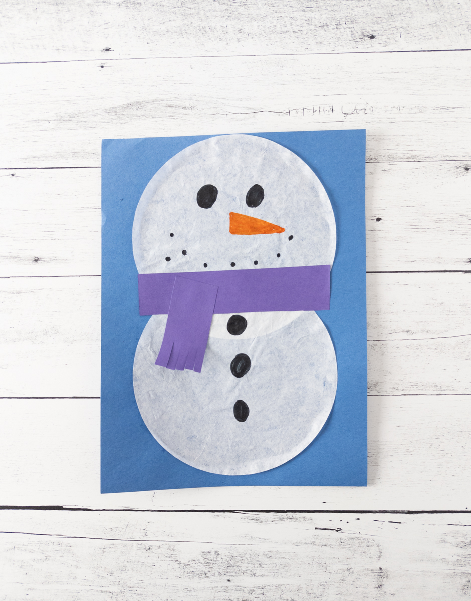 Coffee Filter Snowman Craft for Kids | Fun Winter Activity