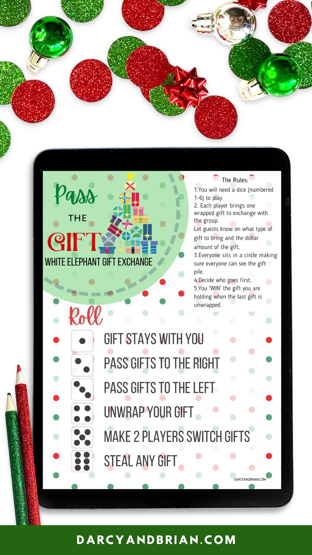 https://www.darcyandbrian.com/wp-content/uploads/2023/12/pass-the-gift-game-on-tablet.jpg