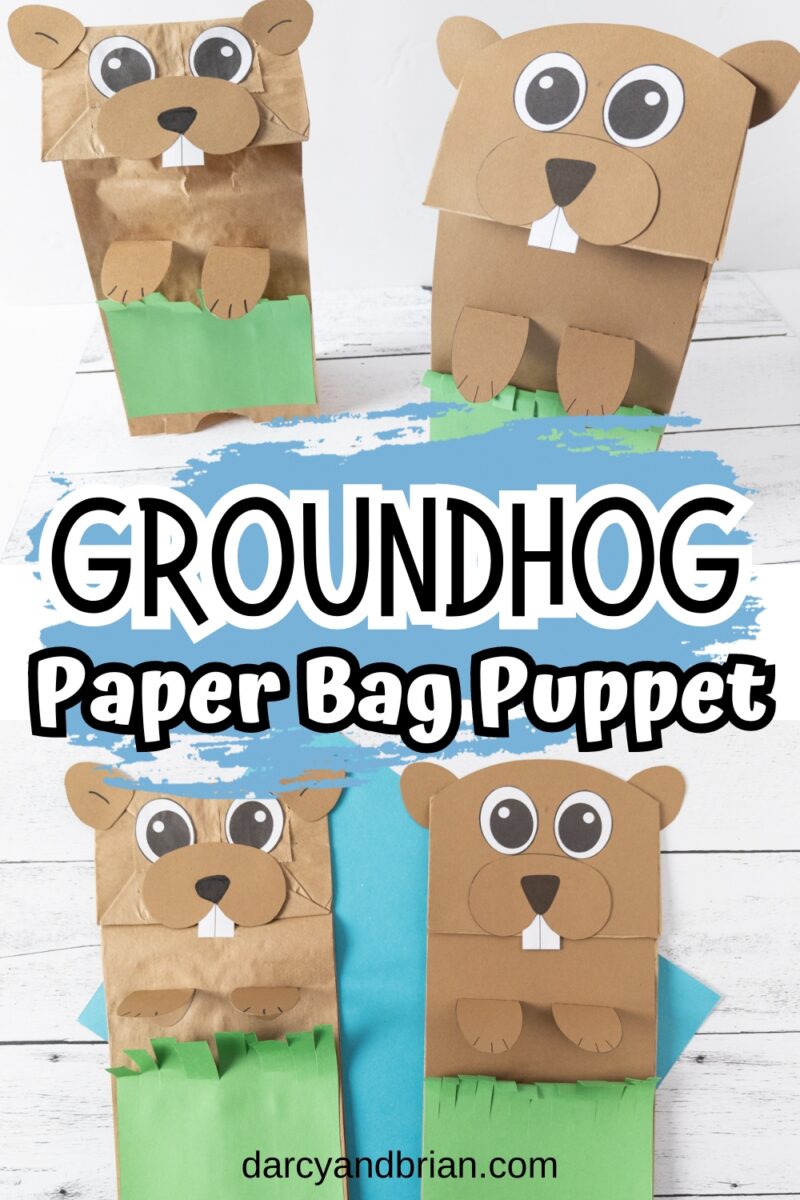 Groundhog Paper Bag Puppet Craft | Free Printable Template