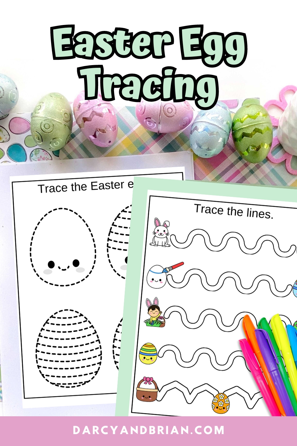 Easter Egg Tracing Worksheets for Preschoolers