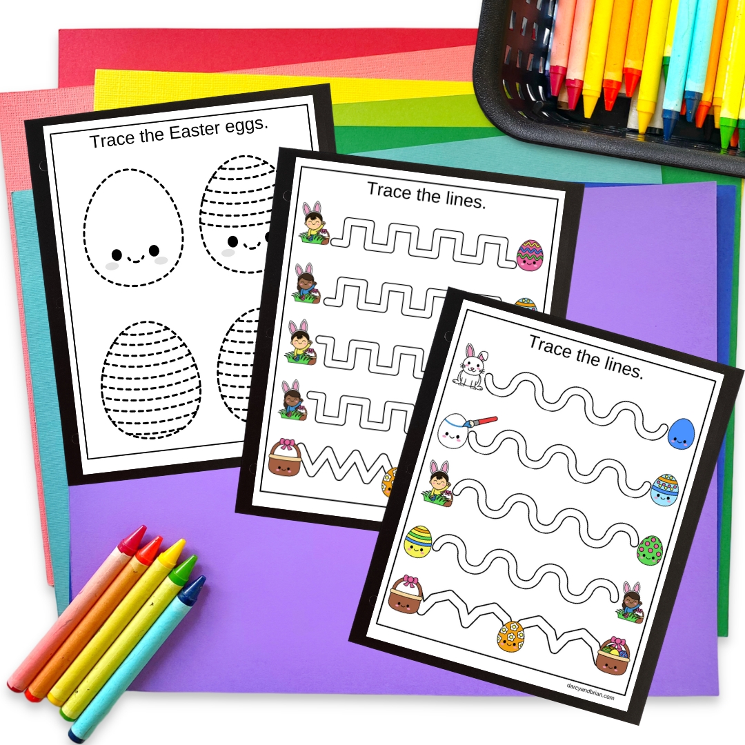 Easter Egg Tracing Worksheets for Preschoolers