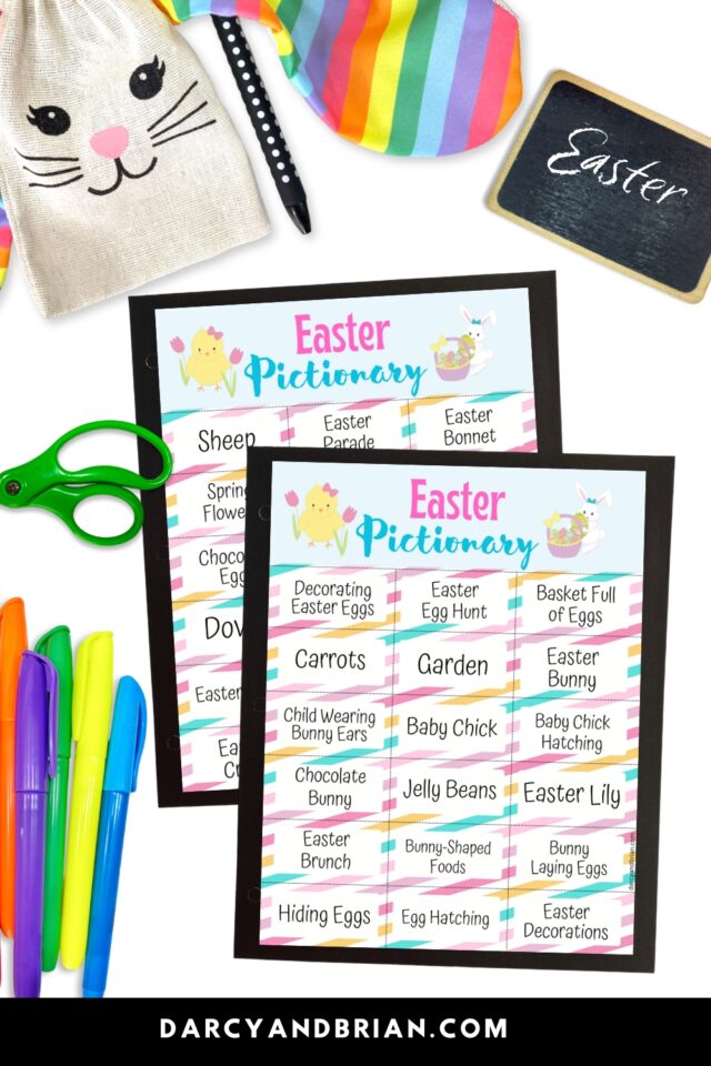 Easter Pictionary Printable Game for Fun Family Activities