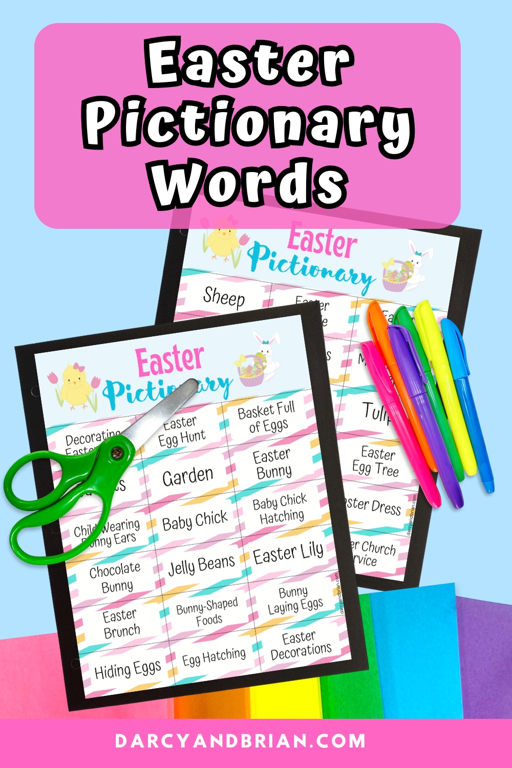 Easter Pictionary Printable Game for Fun Family Activities