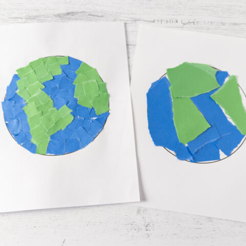 Torn Paper Earth Craft for Kids | Free Printable Template