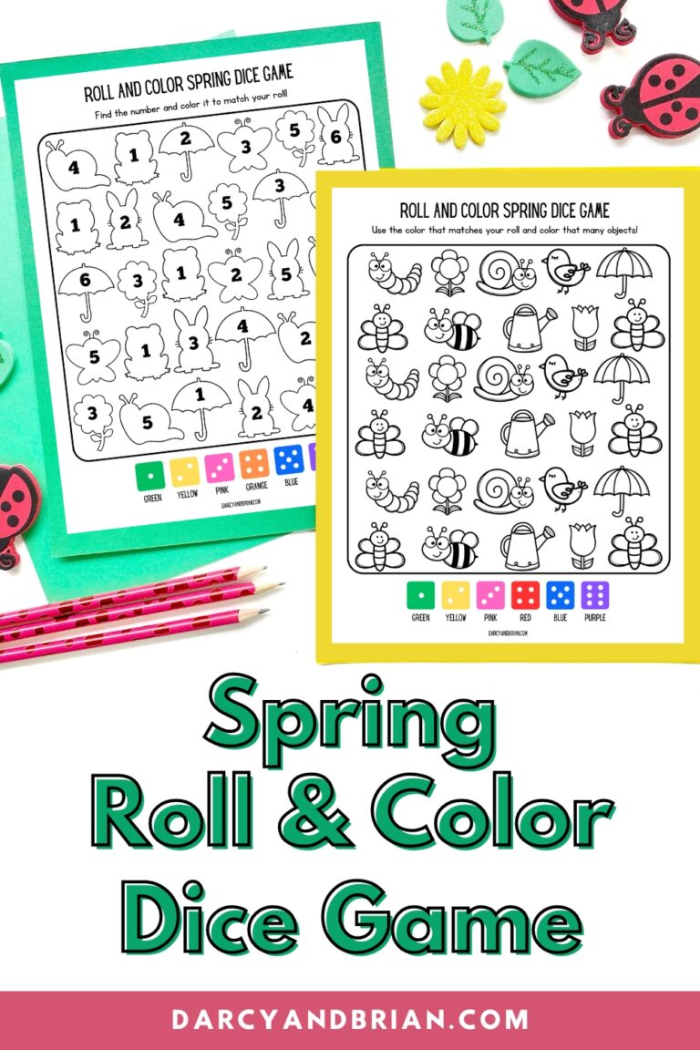 Roll and Color Spring Dice Game | Engaging Math Fun for Kids