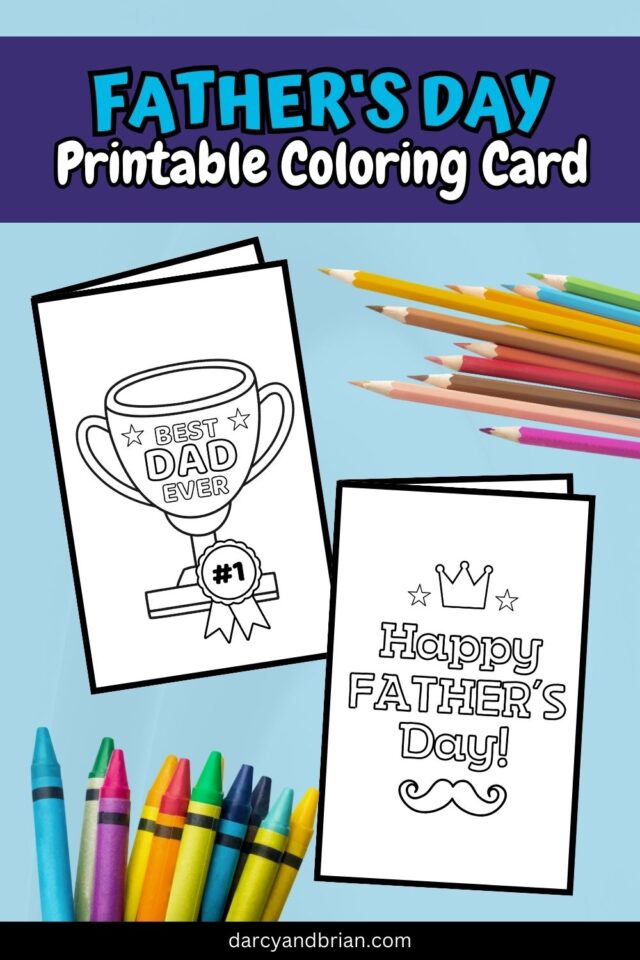 Free Printable Happy Father's Day Coloring Card for Kids