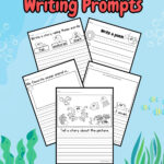 Preview of five worksheets for ocean themed writing activities.