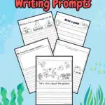 Preview of five worksheets for ocean themed writing activities.