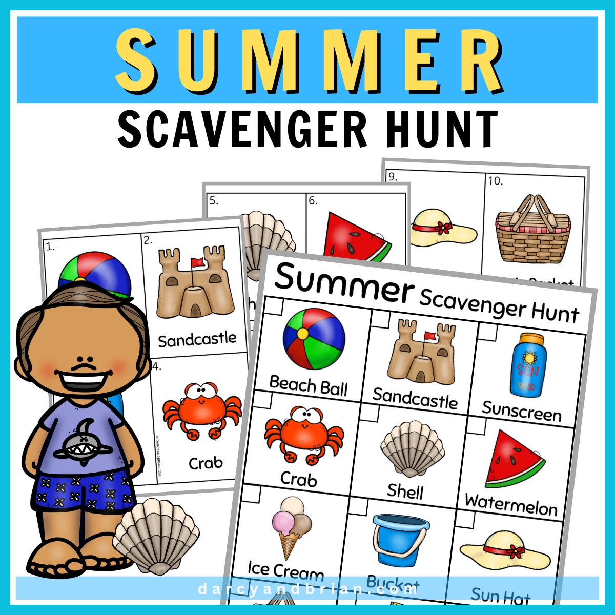 Exciting Preschool Summer Scavenger Hunt | Free Printable