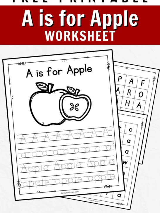 Preview of worksheets with letter find and tracing Aa for apple.