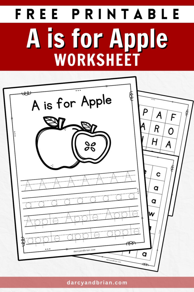 Preview of worksheets with letter find and tracing Aa for apple.