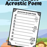 Preview of poetry worksheet featuring scarecrows on a colorful field background illustration.